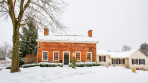 winter front of inn