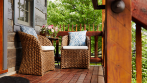 chairs on the lodge patio